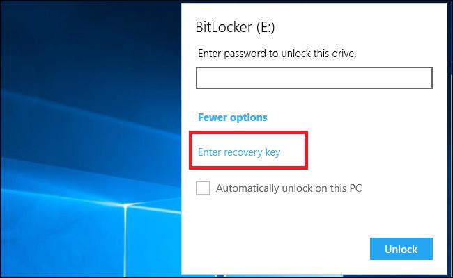 Enter Recovery Key
