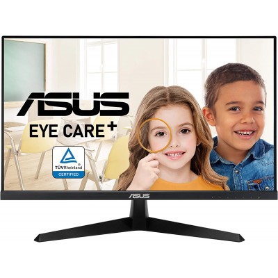ASUS VY249HE 23.8” Eye Care Monitor, 1080P Full HD, 75Hz, IPS, Adaptive-Sync/Sync, Eye Care Plus, Color Augmentation, Rest Reminder, HDMI VGA, Frameless, VESA Wall Mountable