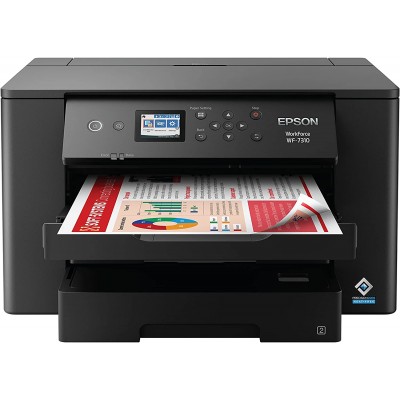 Epson Workforce Pro WF-7310 Wireless Wide-Format Printer with Print up to 13" x 19", Auto 2-Sided Printing up to 11" x 17", 500-sheet Capacity, 2.4" Color Display, Smart Panel App