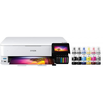 Epson EcoTank Photo ET-8550 Wireless Wide-Format All-in-One Supertank Printer with Scanner, Copier, Ethernet and 4.3-inch Color Touchscreen