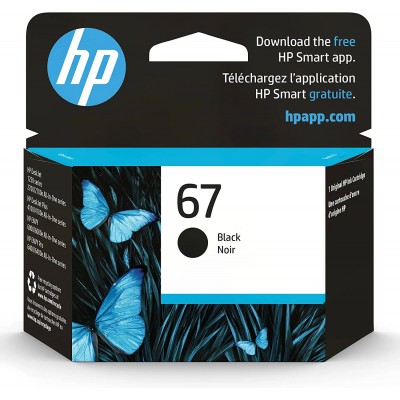 HP 67 Black Ink Cartridge for Select ENVY and Deskjet Printers
