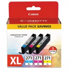 Canon CLI-271 XL Value Pack - 3-pack - XL - yellow, cyan, magenta - original - box - ink tank - for 