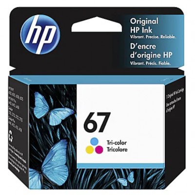 HP 67 - 2 ml - color (cyan, magenta, yellow) - original - ink cartridge - for Deskjet 1255, 27XX; DeskJet Plus 41XX; Envy 60XX; ENVY Pro 64XX