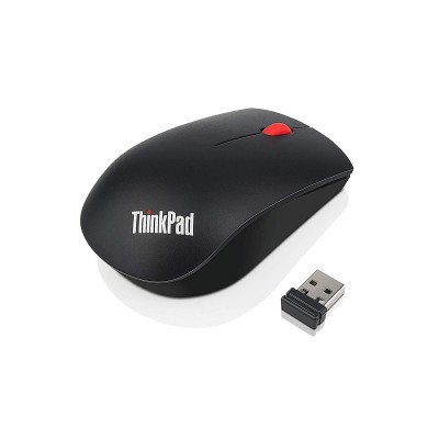 Lenovo ThinkPad Essential Wireless Mouse - Mouse - laser - 3 buttons - wireless - 2.4 GHz - USB wireless receiver - for ThinkBook 14s G2 ITL; ThinkCentre M70; M75q Gen 2; M75s Gen 2; M90; ThinkPad E15 Gen 2