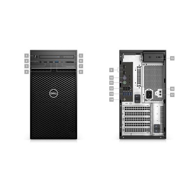 Dell Precision 3640 Tower - MT - 1 x Core i5 10500 / 3.1 GHz - vPro - RAM 8 GB - SSD 256 GB - NVMe, Class 40 - DVD-Writer - UHD Graphics 630 - GigE - Win 10 Pro 64-bit - monitor: none - BTP - with 3 Years Hardware Service with Onsite/In-Home Service After