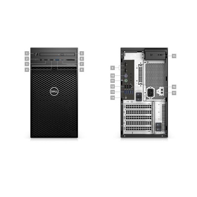 Dell Precision 3640 Tower - MT - 1 x Core i5 10500 / 3.1 GHz - vPro - RAM 16 GB - SSD 256 GB - NVMe, Class 40 - DVD-Writer - UHD Graphics 630 - GigE - Win 10 Pro 64-bit - monitor: none - BTS - with 3 Years Hardware Service with Onsite/In-Home Service Afte