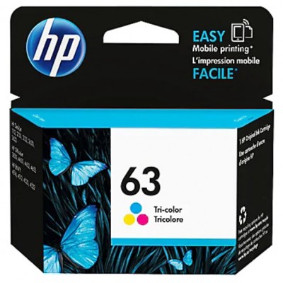 HP 63 - Color (cyan, magenta, yellow) - original - ink cartridge - for Deskjet 11XX, 21XX, 36XX; Envy 45XX; Officejet 38XX, 46XX, 52XX