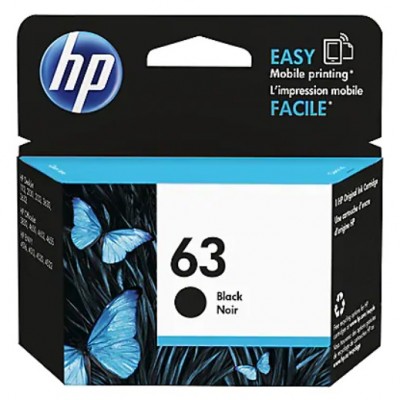 HP - 63 Standard Capacity - Black Ink Cartridge - Black
