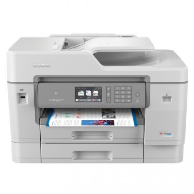Brother MFC-J6945DW - Multifunction printer - color - ink-jet - 11.69 in x 35.43 in (original) - A3/Ledger (media) - up to 15 ppm (copying) - up to 22 ppm (printing) - 600 sheets - 33.6 Kbps - USB 2.0, LAN, Wi-Fi(n), NFC, USB 2.0 host - white, gray