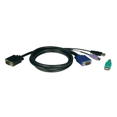Tripp Lite 10ft USB / PS2 Cable Kit for KVM Switches B040 / B042 Series KVMs 10' - Keyboard / video / mouse (KVM) cable kit - 10 ft - molded