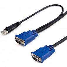 Startech 10 FT Ultra Thin USB VGA 2-IN-1 KVM Cable - VGA KVM Cable - USB KVM Cable - KVM Switch Cabl