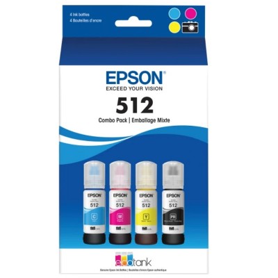 Epson 512 Multi-pack With Sensor - 4-pack - yellow, cyan, magenta, photo black - original - ink tank - for EcoTank ET-7700, ET-7750; Expression Premium ET-7700, ET-7750