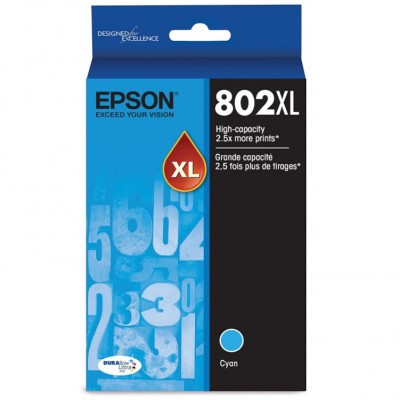 Epson 802XL With Sensor - High Capacity - cyan - original - ink cartridge - for WorkForce Pro WF-4720, WF-4730, WF-4734, WF-4740, WF-4745