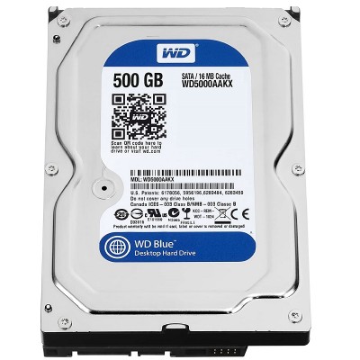 WD Blue 500GB Internal Hard Drive (Desktop) - 7200 RPM SATA 6 Gb/s 16MB Cache 3.5 Inch - WD5000AAKX