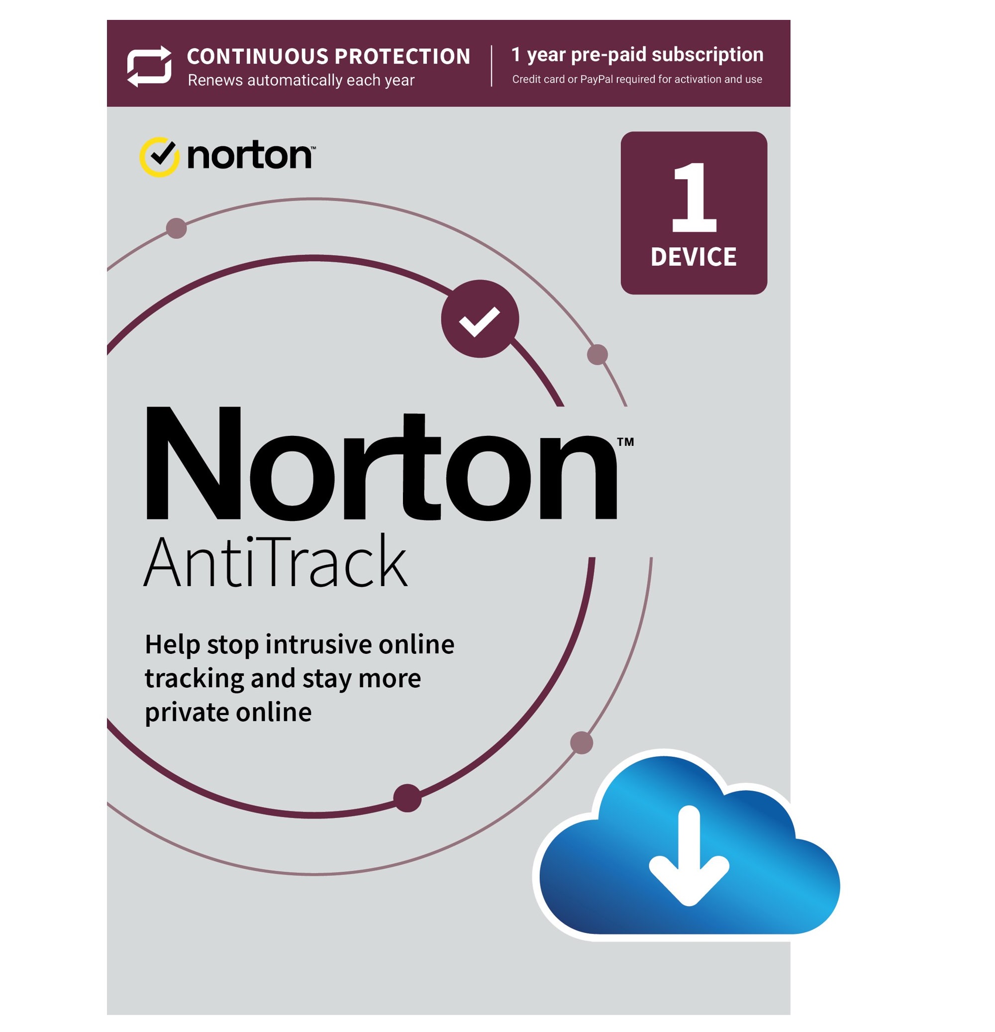 NORTON AntiTrack - 1 Year - 1 User - 1 Device
